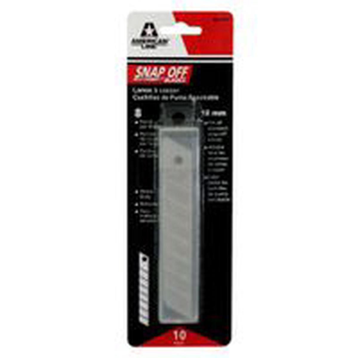 American LINE Blade, 18 mm, 3.94 in L, Carbon Steel, 2-Facet, Snap-Off Edge, 8-Point (66-0909)