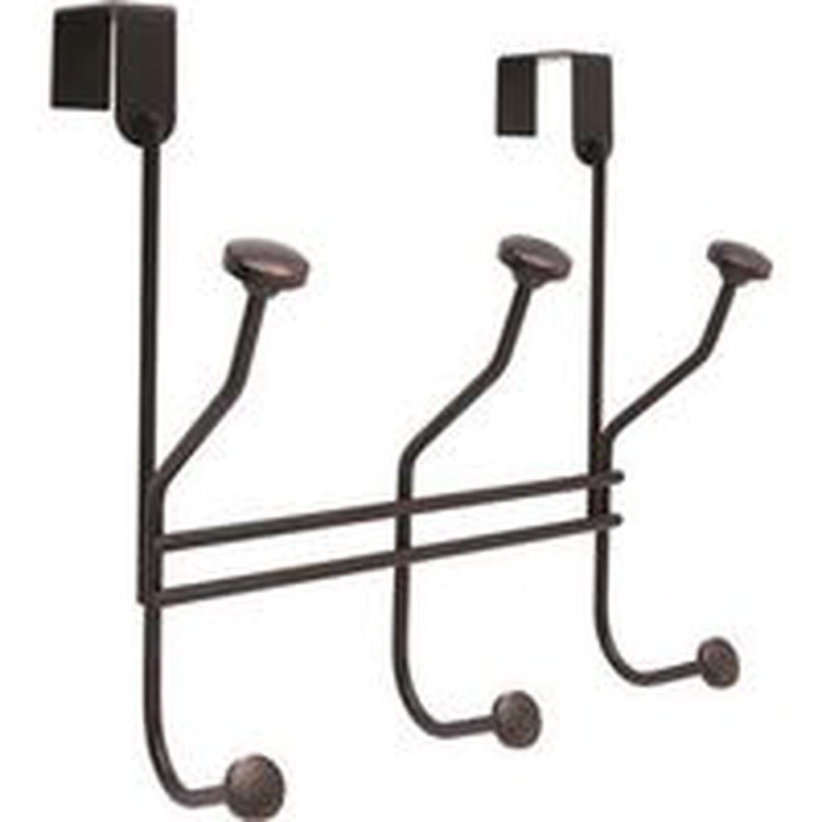 Amerock Hook, 3-Hook, Steel, Oil-Rubbed Bronze Over-the-Door Bar Hanger (H55548ORB)