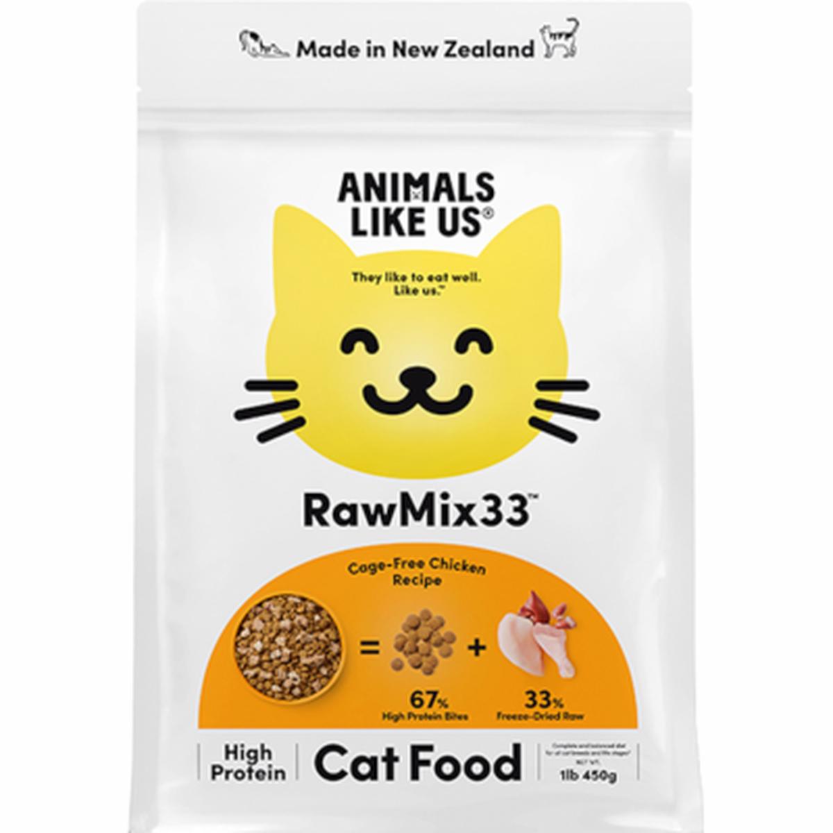 Animals Like Us RawMix 33 Cage-Free Chicken Recipe Cat Food 450g