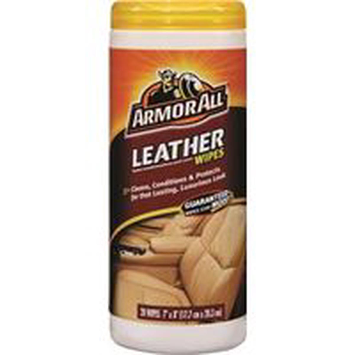 Armor All Leather Wipes, 30 Wipes, Mild, Effectively Removes Dirt and Soil (18581C)