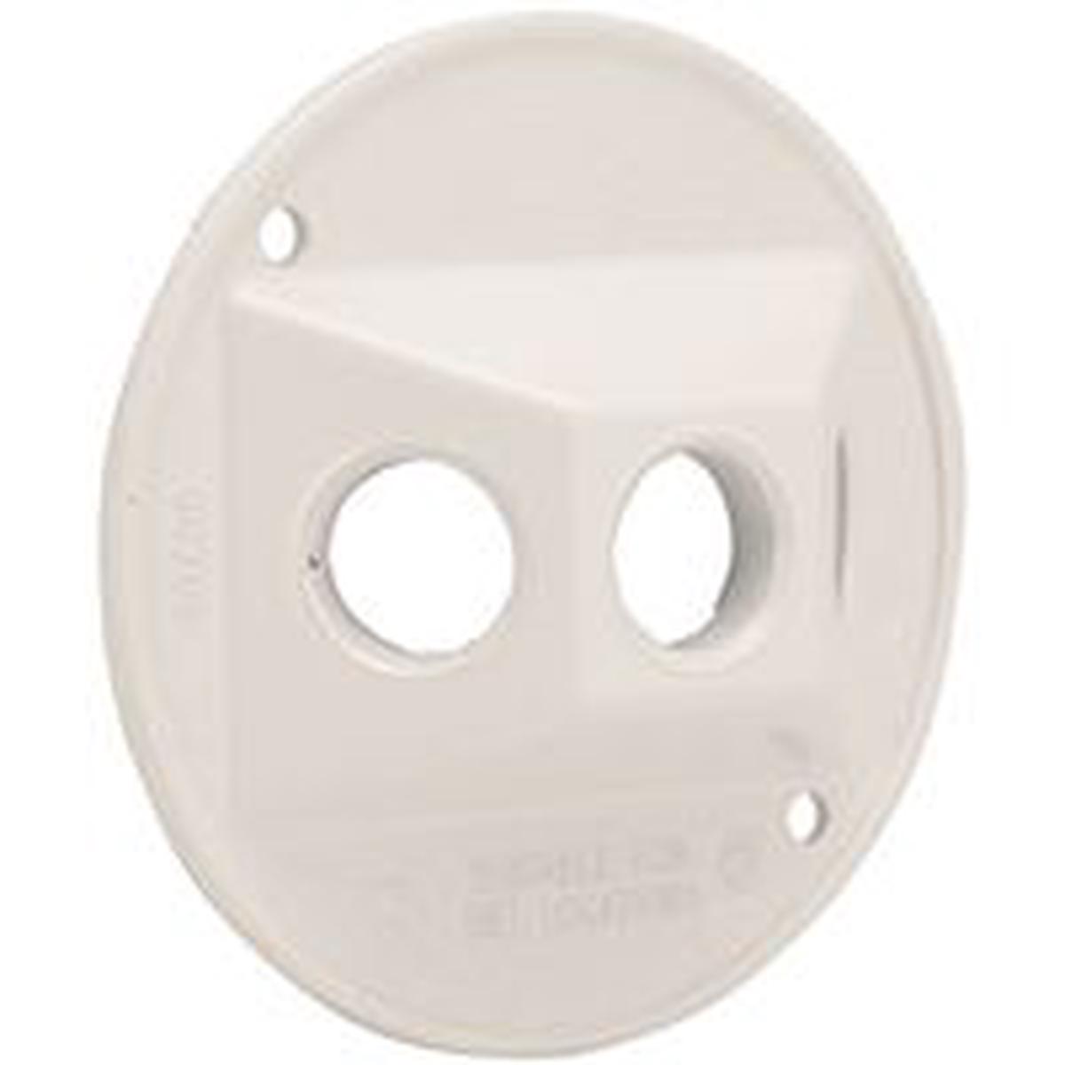 Bell Outdoor Electrical Box Cover, 4-1/8 in Dia, Round, Aluminum, White, Powder-Coated (5197-6)