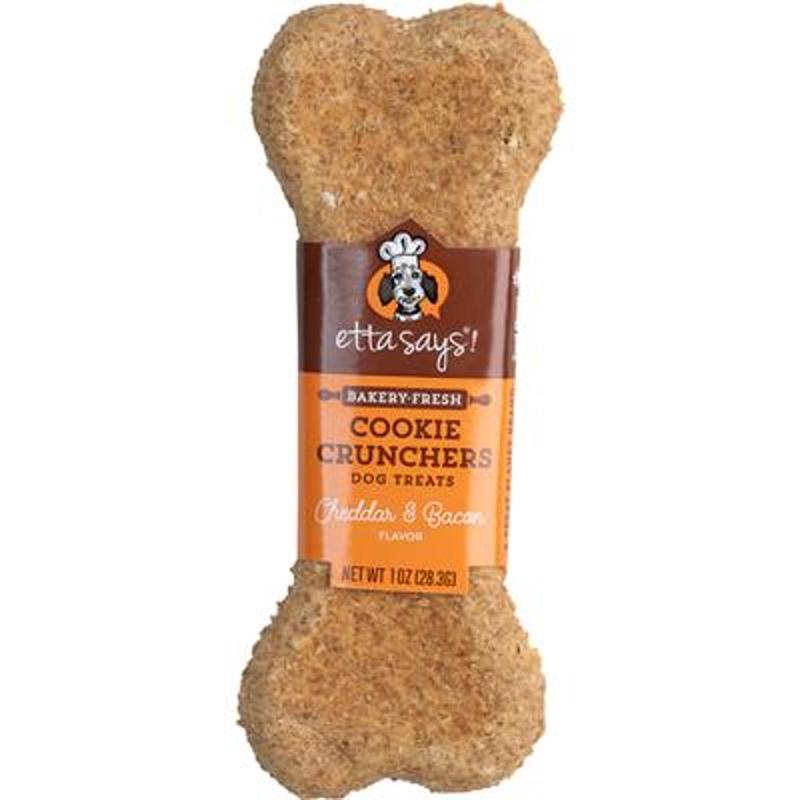 Etta Says Cheddar and Bacon Cookie Cruncher Dog Treat – 10 oz