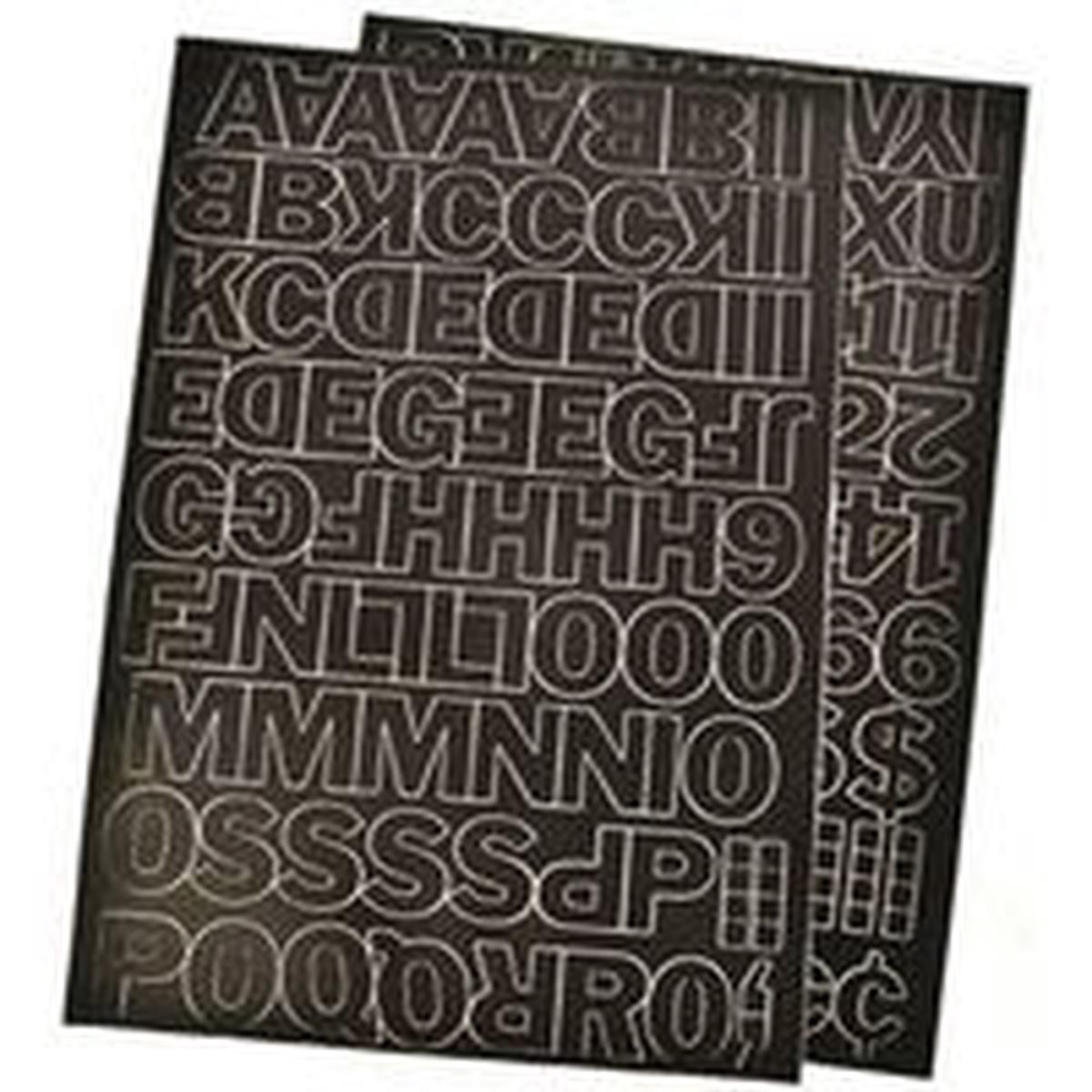 Hy-Ko Die-Cut Number and Letter Set, 1″ Black Character, Black Background, Vinyl (30033)