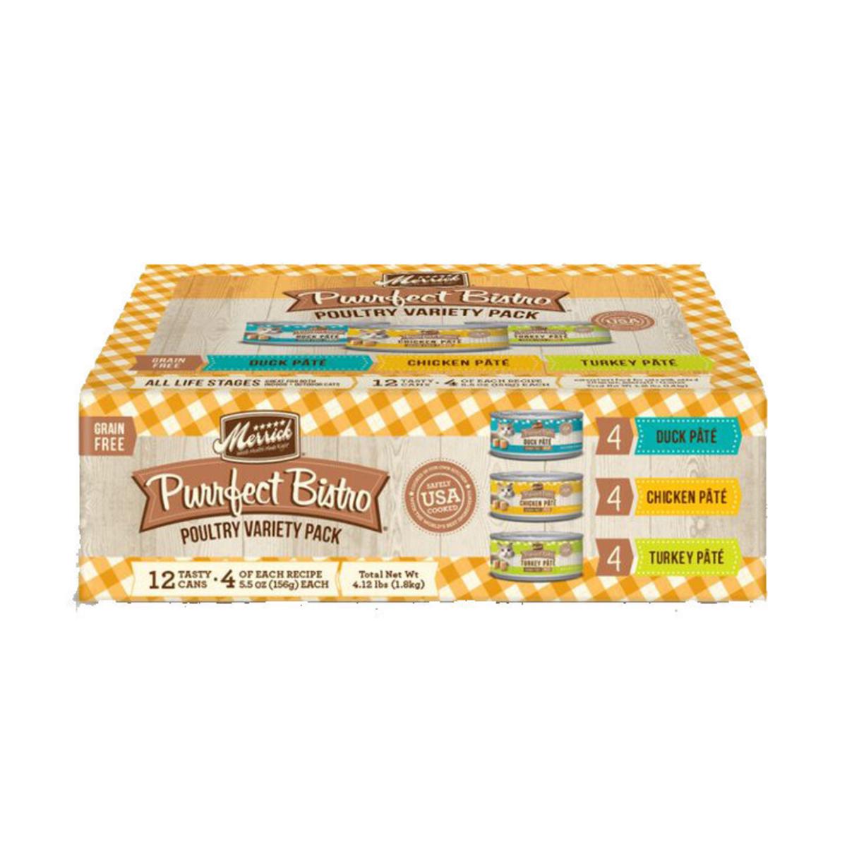 Merrick Purrfect Bistro Grain Free Poultry Variety Pack Canned Cat Food