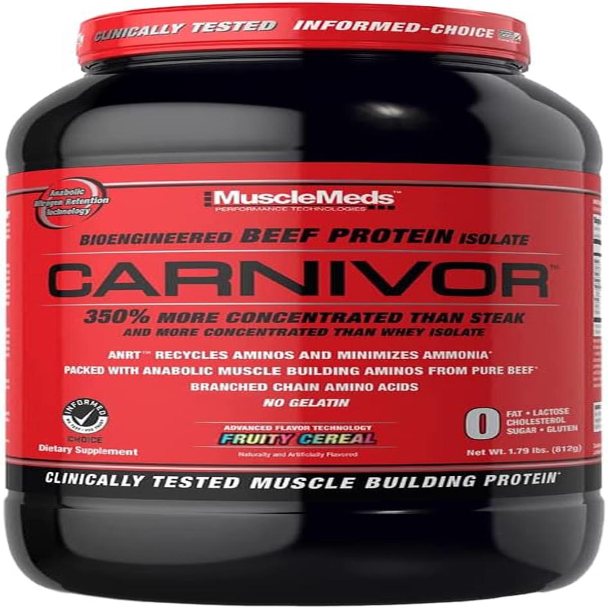 MuscleMeds Carnivor Beef Protein Isolate Powder, Chocolate Peanut Butter, 4.14 Pound – 1.79 Pound (Pack of 1) | Fruity Cereal