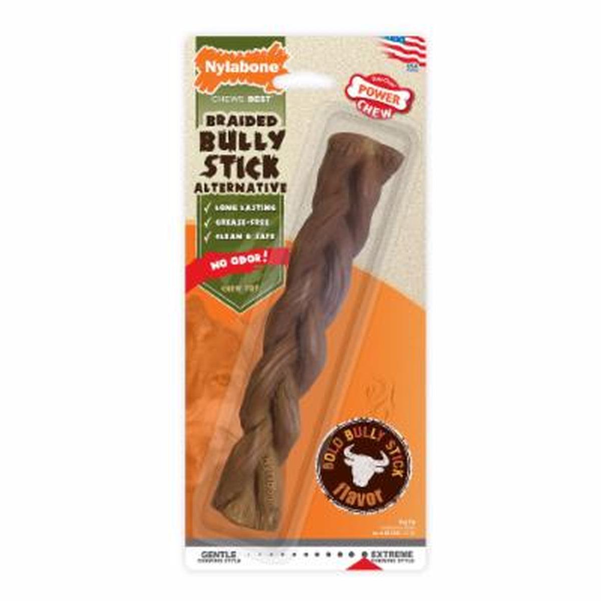 Power Chew Braided Bully Stick Alternative Dog ToyBeef Flavor Large 1 Count