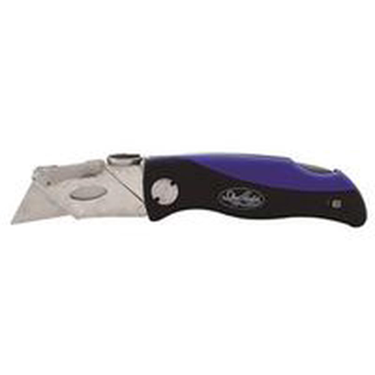 Sheffield Utility Knife, 2-1/2 in L Blade, Stainless Steel, Curved Handle, Blue/Green/Red/Yell (12119)