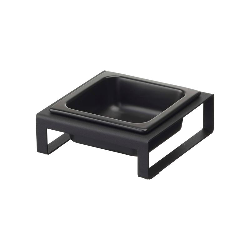 Single Pet Food Bowl – Steel + Ceramic – Black