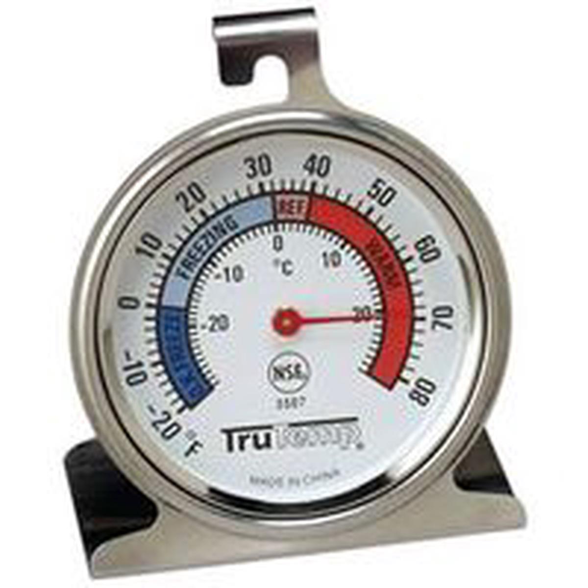 Taylor Refrigerator/Freezer Dial Thermometer, -20 to 80 deg F, Analog Display, Gray (3507)