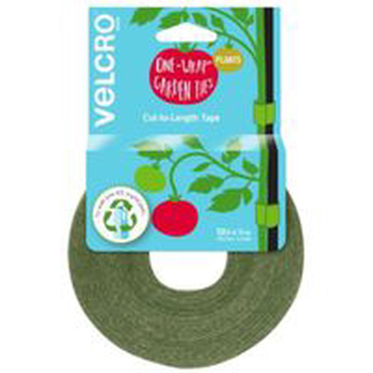 VELCRO Brand One Wrap Garden Tie, 50 ft L, Plastic, Green