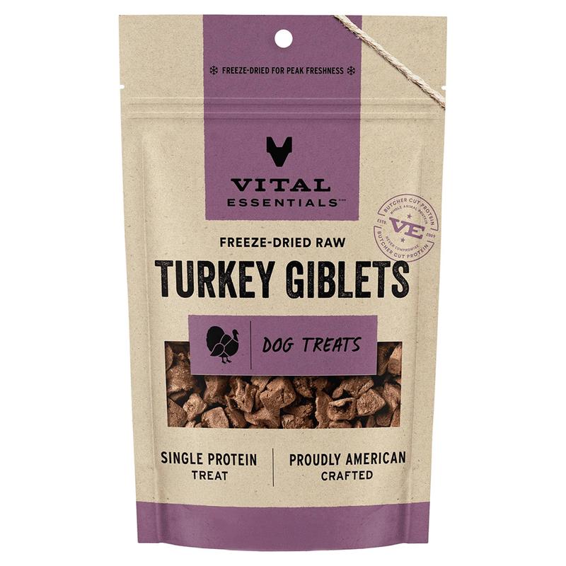 Vital Essentials Freeze-Dried Turkey Giblets Dog Treats – 2 oz
