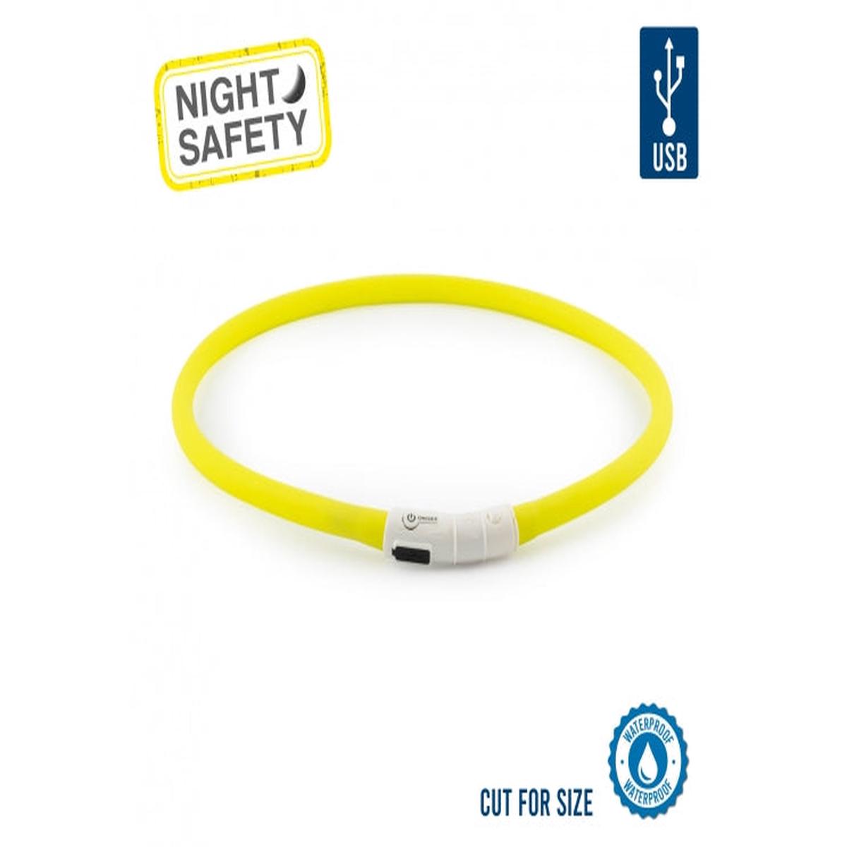 Ancol Safety USB Light Collar – Yellow