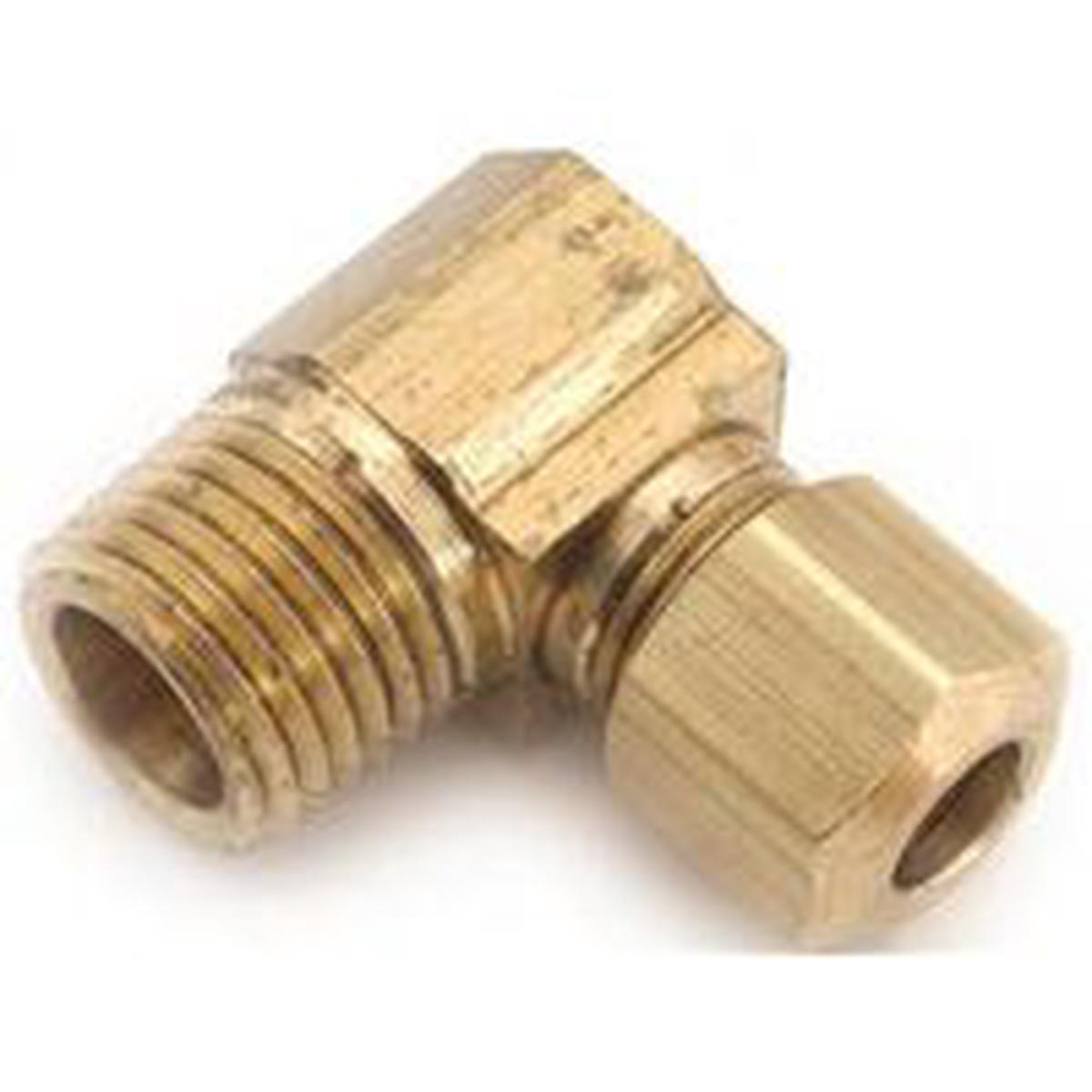 Anderson Metals Pipe Reducing Elbow, 3/8 x 1/4 in, 90 Deg Angle, Brass, 200 psi Pressure