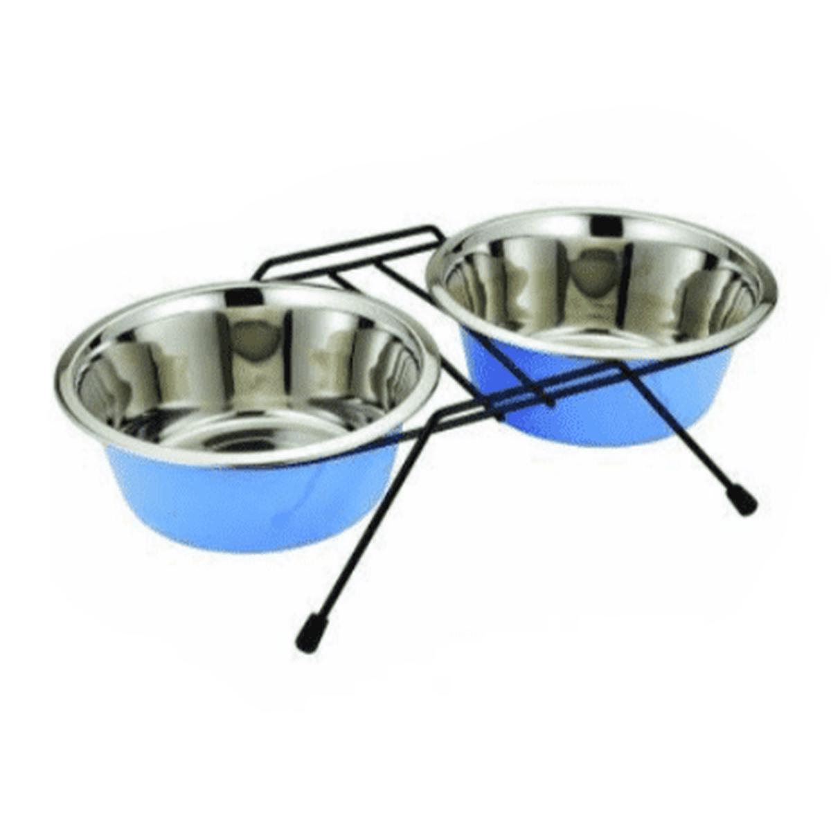 Duvo+ Dinner Set Stand with Bowls – Blue – 470ml 13x5cm – 30cm