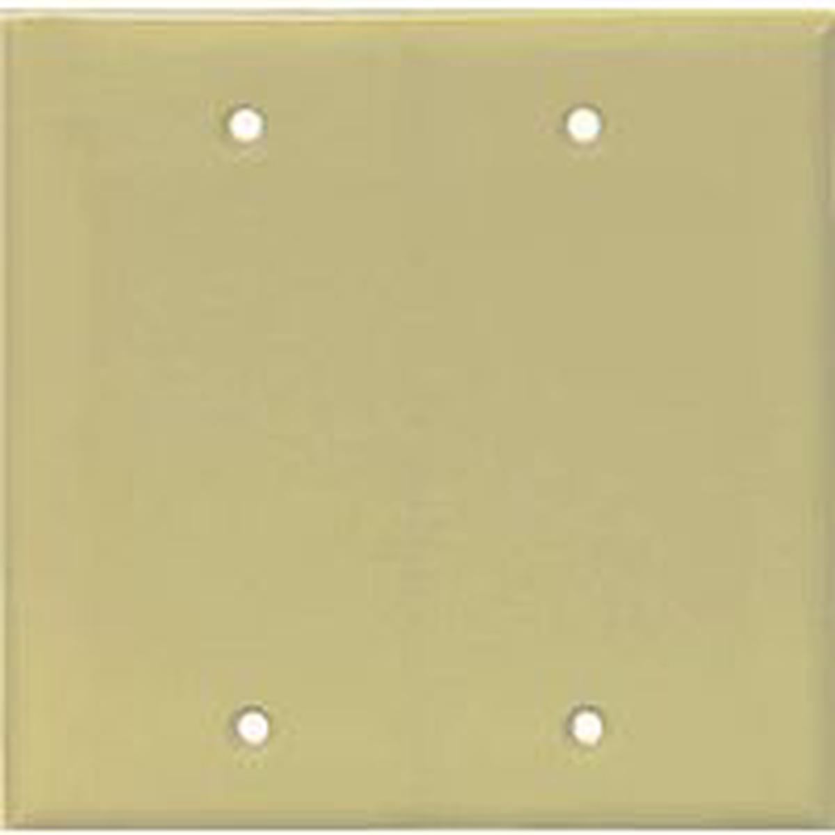 Eaton Cooper Wiring Wallplate, 2-Gang, Polycarbonate, Ivory, High-Gloss, 4.95 in L, 4.88 in W (PJ23V)