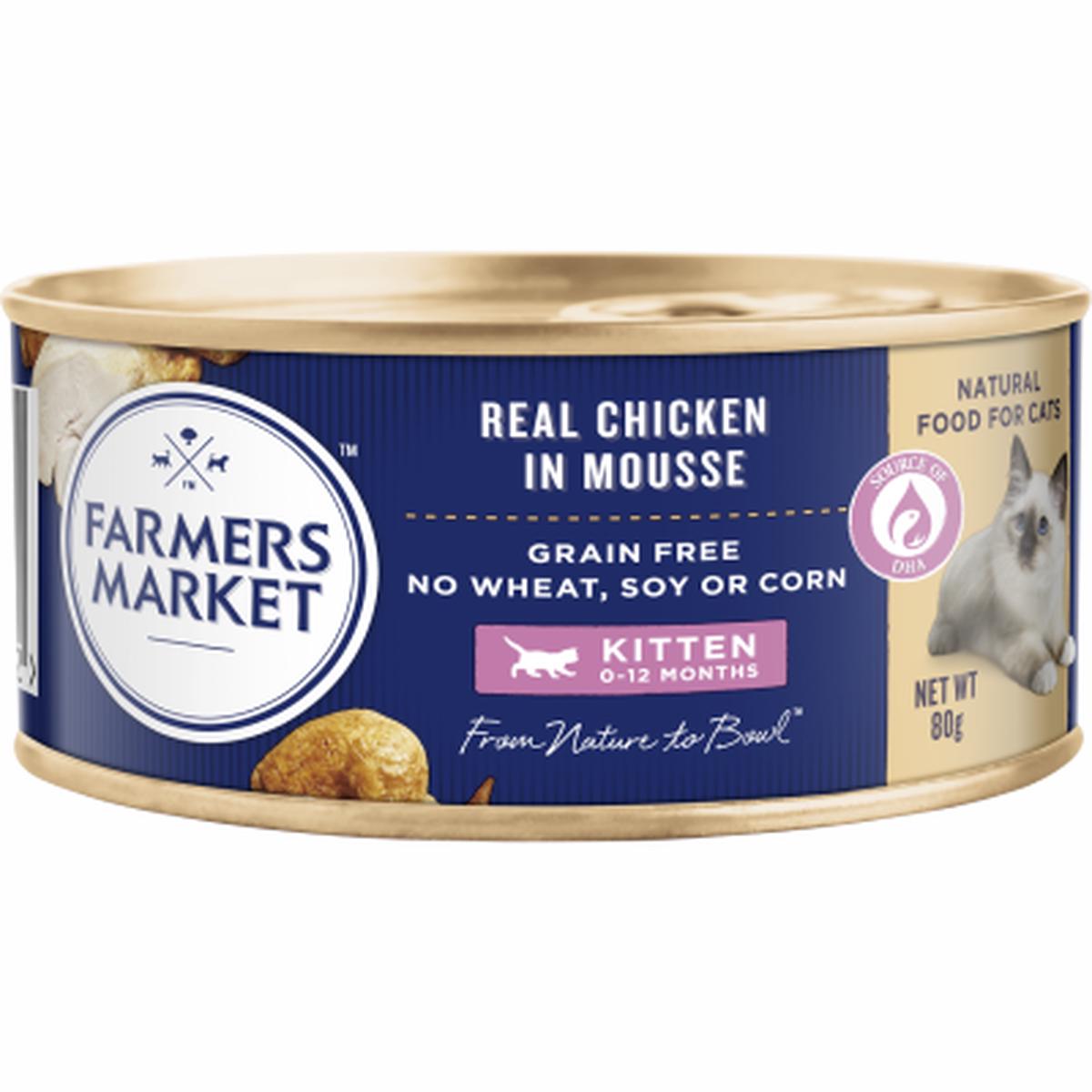 Farmers Market Real Chicken Mousse Kitten Food 80g