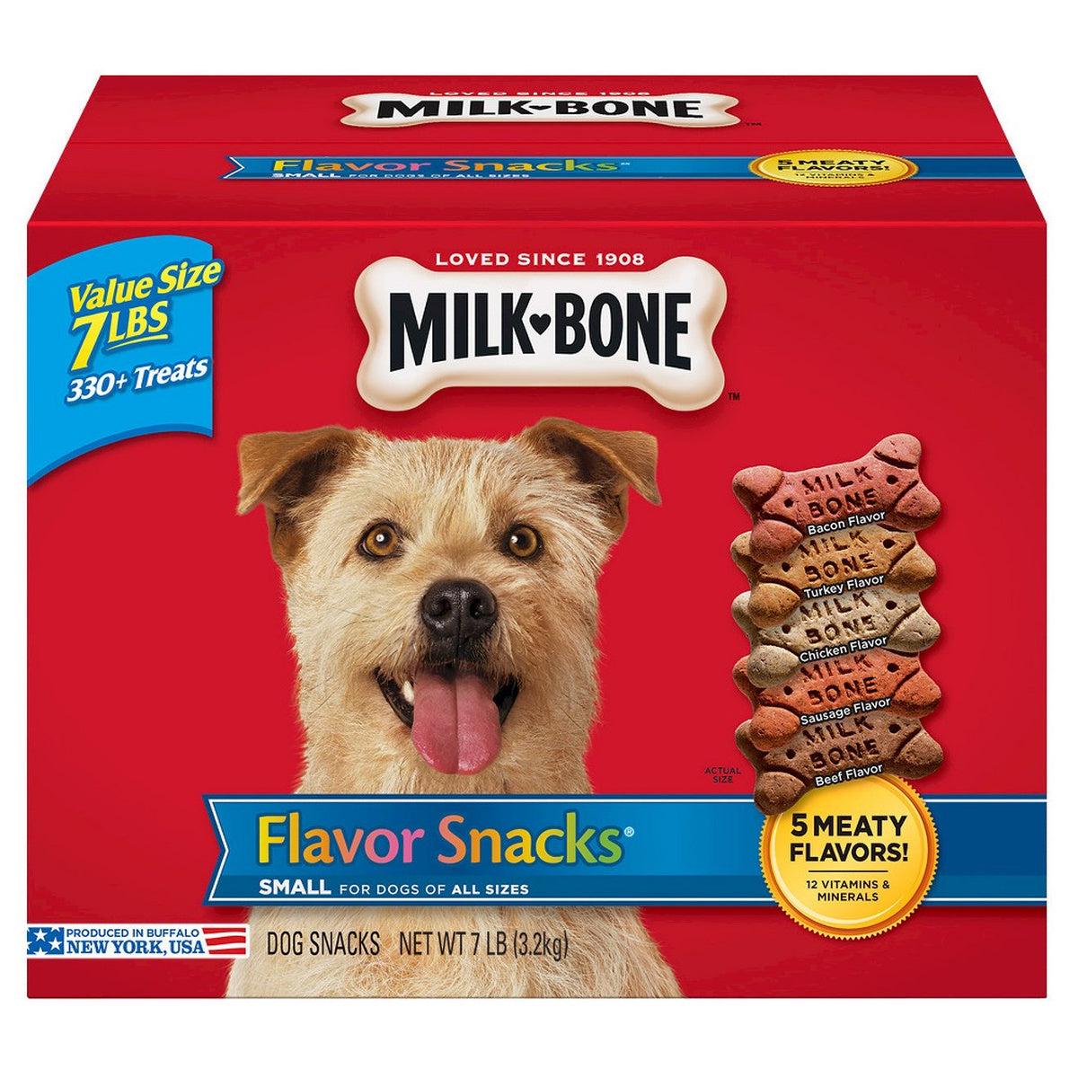 Flavor Snacks Small Dog Biscuits Flavored Crunchy Dog Treats 7 lb. Box