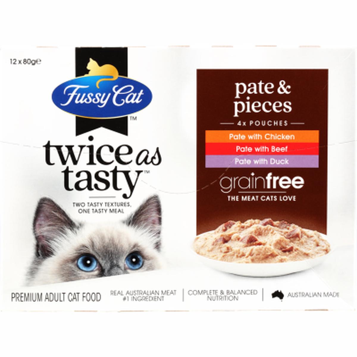 Fussy Cat Twice As Tasty Pate Wet Cat Food Pieces 12pk