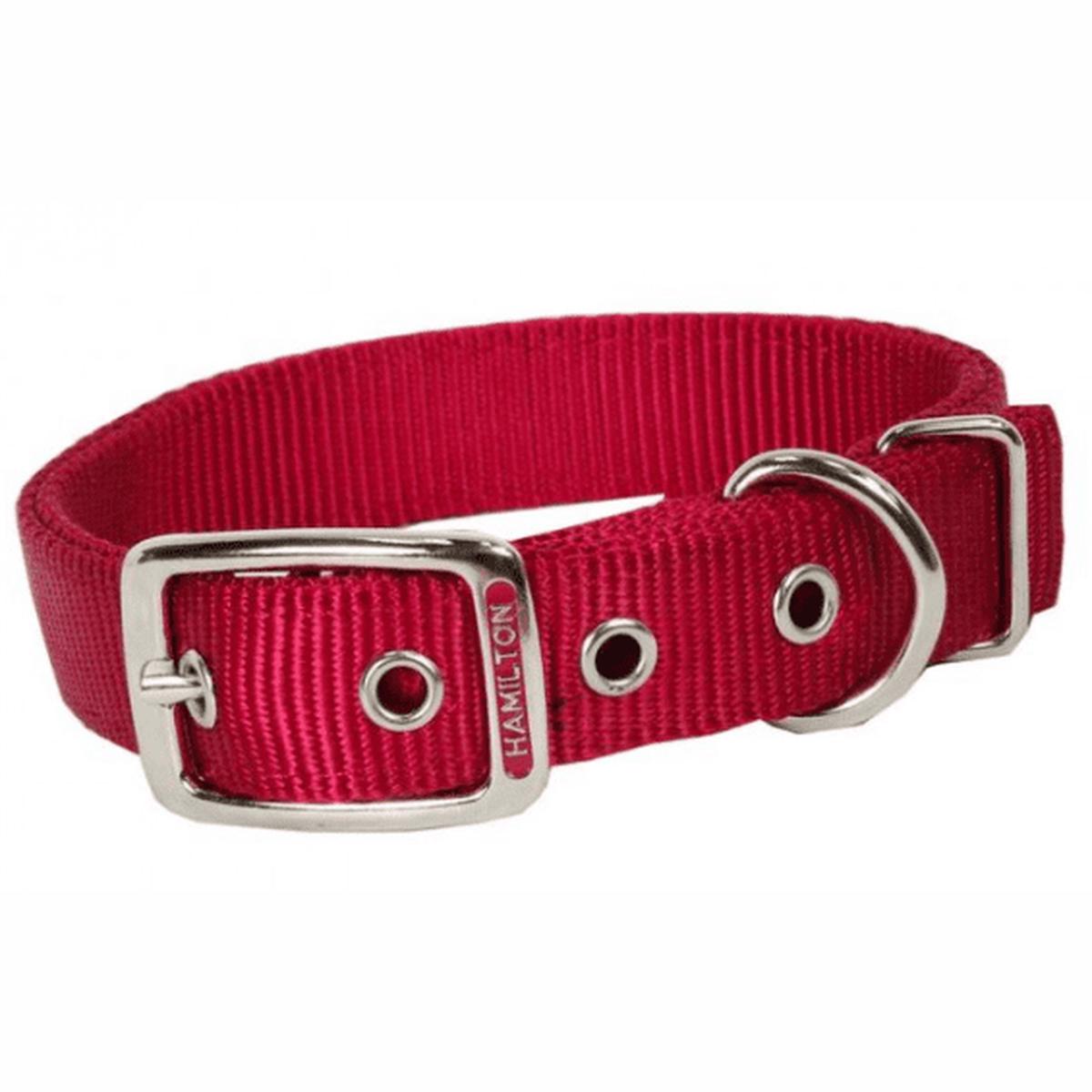 Hamilton Nylon Deluxe Dog Collar Red 5.40 – 19.80 – 24″ Red – 1″ Width