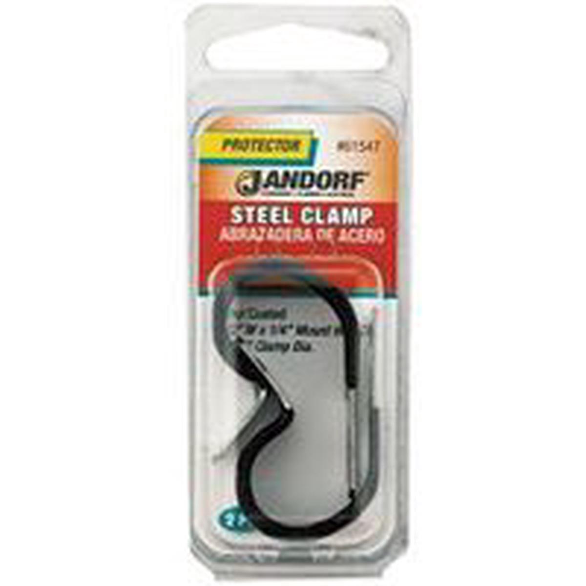 Jandorf Loom Clamp, 5/8 in Max Bundle Dia, 1/2 in W, Steel/Vinyl, Black (61547)