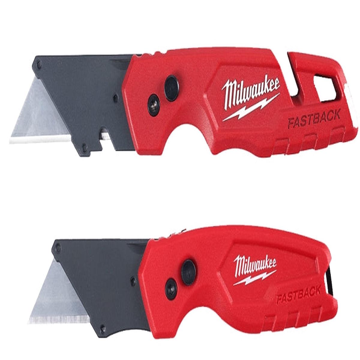 Milwaukee FASTBACK Series Folding Utility Knife Set, 2-Piece, Red