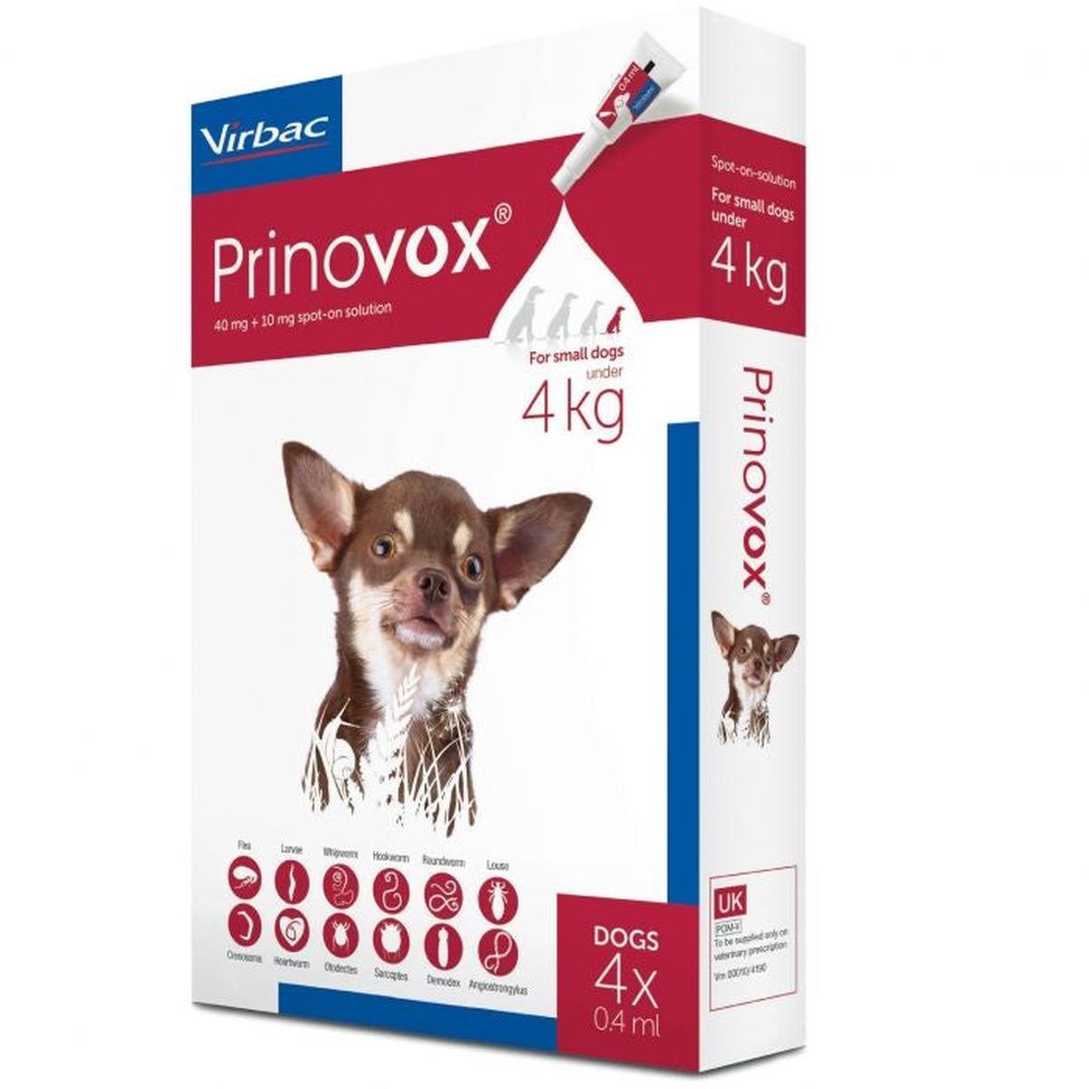 Prinovox 40 Small Dog <4kg (4 Pipettes) - 4 Pipettes