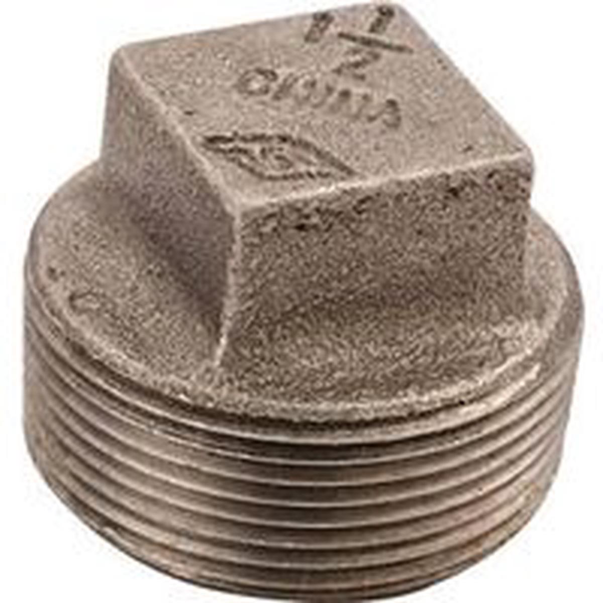 ProSource B291 6 Pipe Plug, 1/8 in, MPT, Square Head, Malleable Iron, SCH 40 Schedule