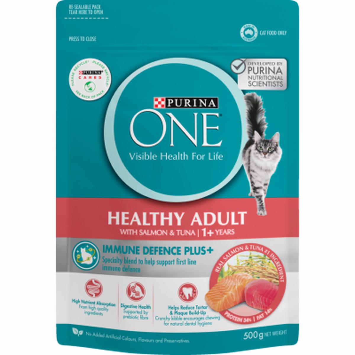 Purina ONE Healthy Adult 1+ Years With Salmon & Tuna Cat Food 500g