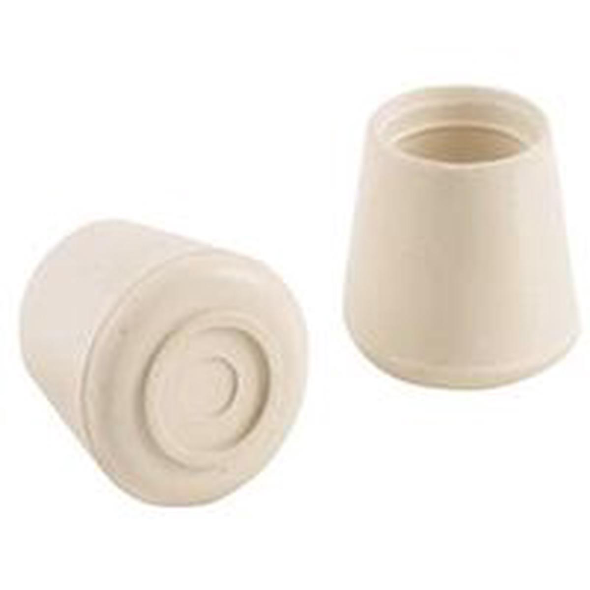 Shepherd Hardware Round Rubber Furniture Leg Tip, 1-1/8 in Dia, Off-White (9122)