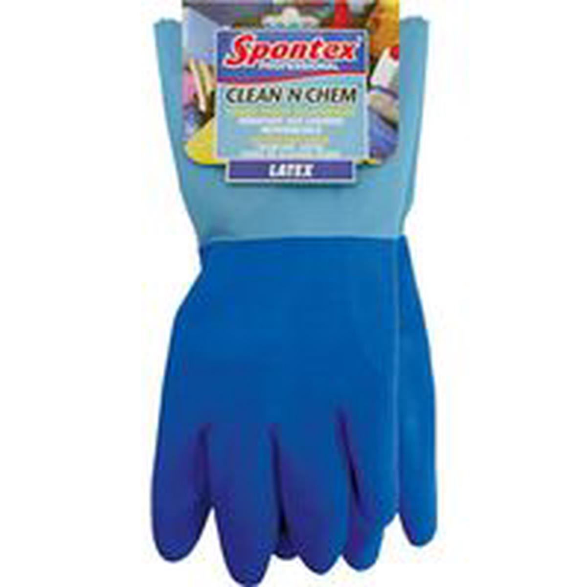 Spontex Clean ‘N Chem Protective Gloves, XL, Blue