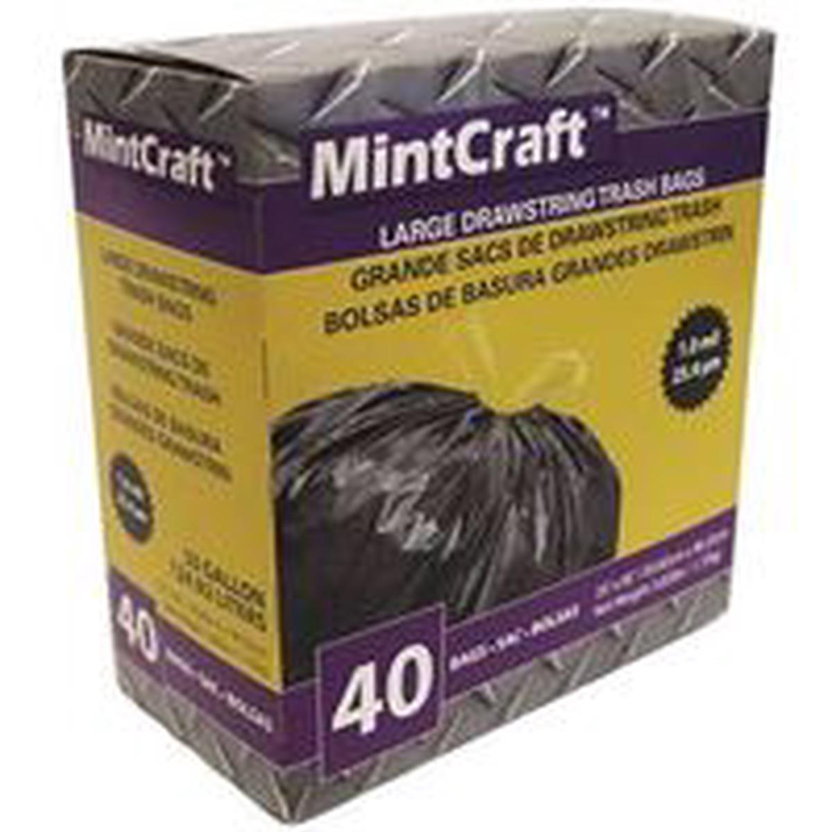 Vulcan Trash Bag, 33 Gal, Black, Drawstring (FG-O3812-03)