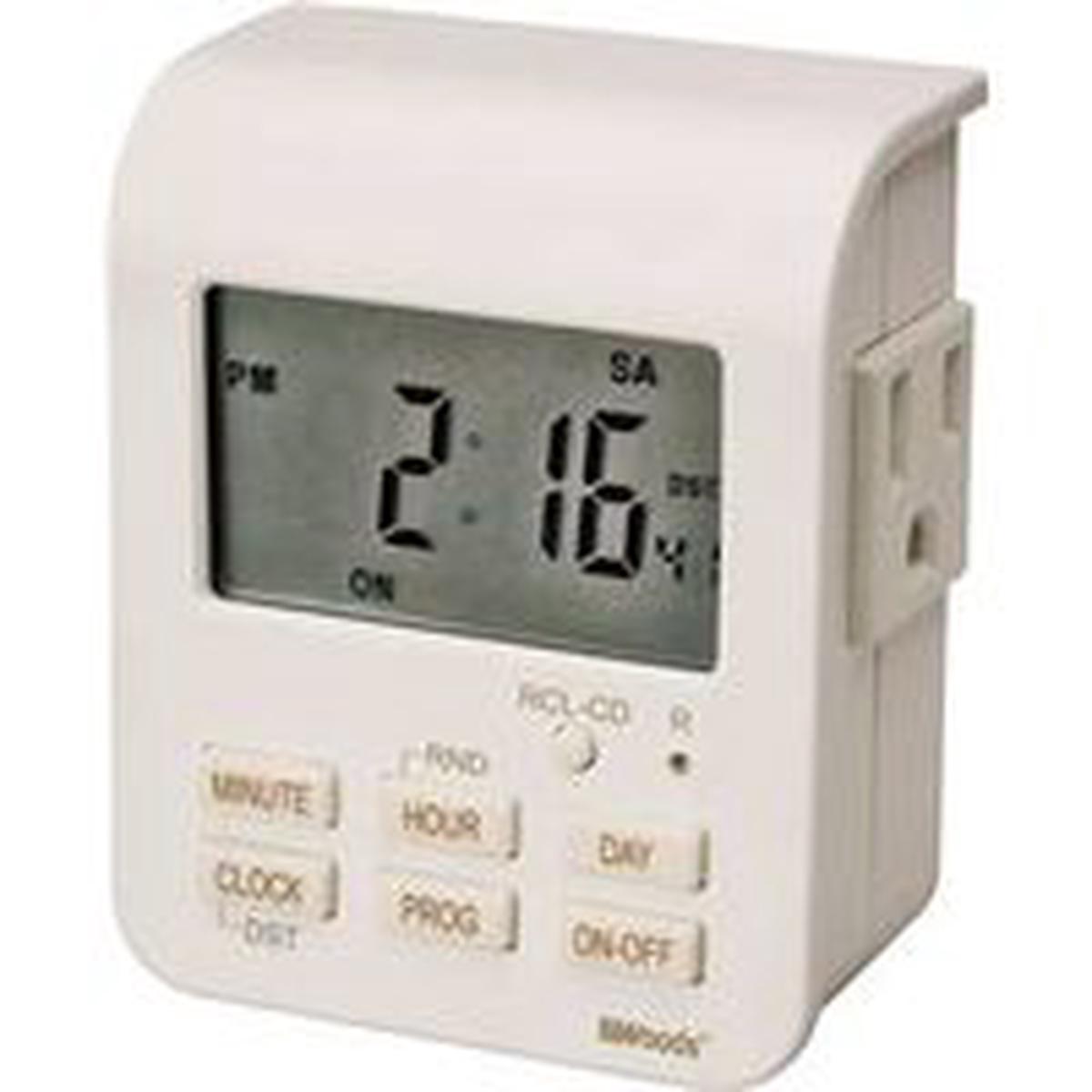 Woods Digital Timer, 15 A, 125 V, 3 Outlet, 7 Days Time Setting, 20 On/Off Cycles Per Day (50009)