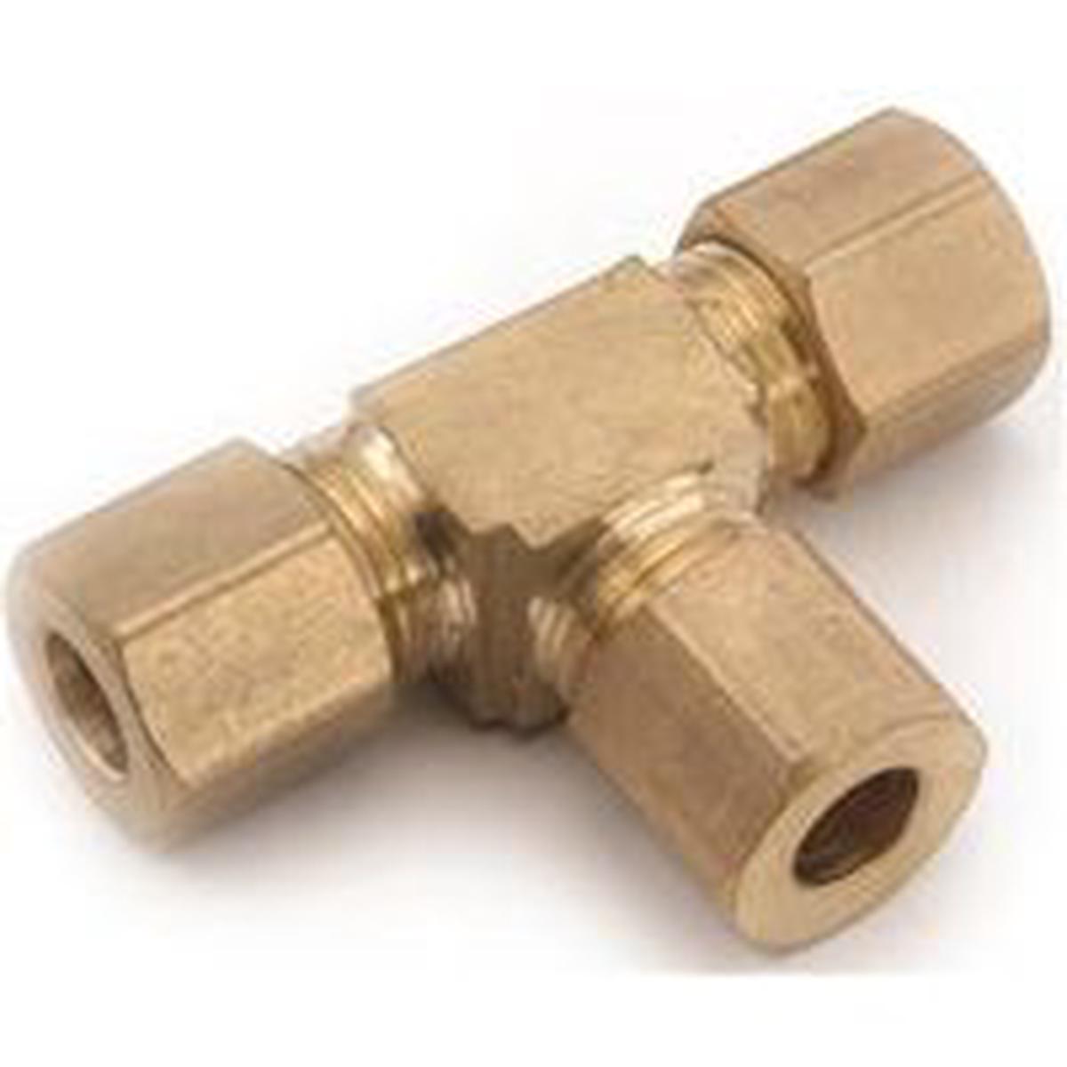 Anderson Metals 1/2″ Brass Compression Pipe Tee, 200 psi Pressure (750064-08)