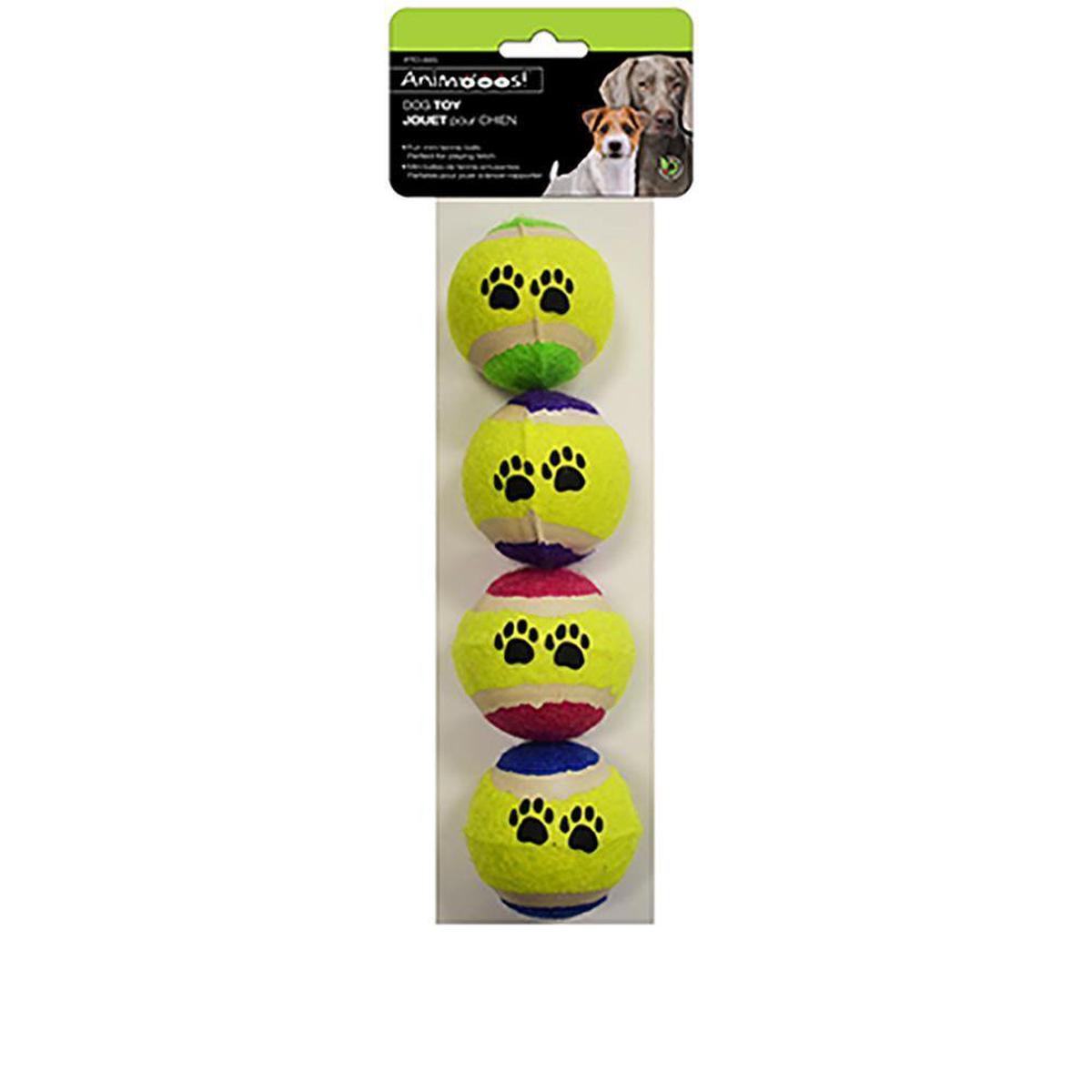 Animooos Dog Toy 4 Tennis Balls 2in