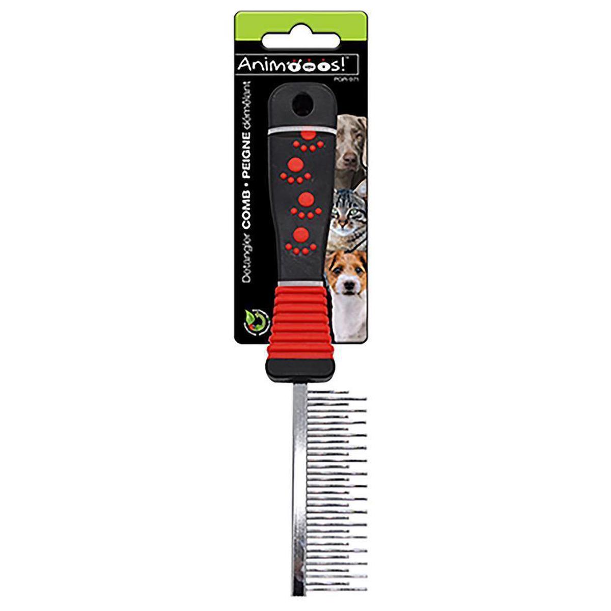 Animooos Pet Detangler Comb – Metal Bristles 7.9in