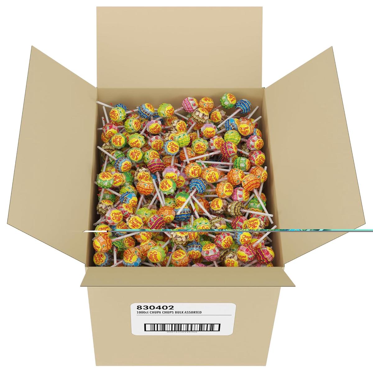Chupa Chups Classic Halloween Trick or Treat Candy Lollipop Variety Assortment, 7 Flavors, Individually Wrapped Bulk Candy for Adults & Kids (1000 Suckers) – Default Title