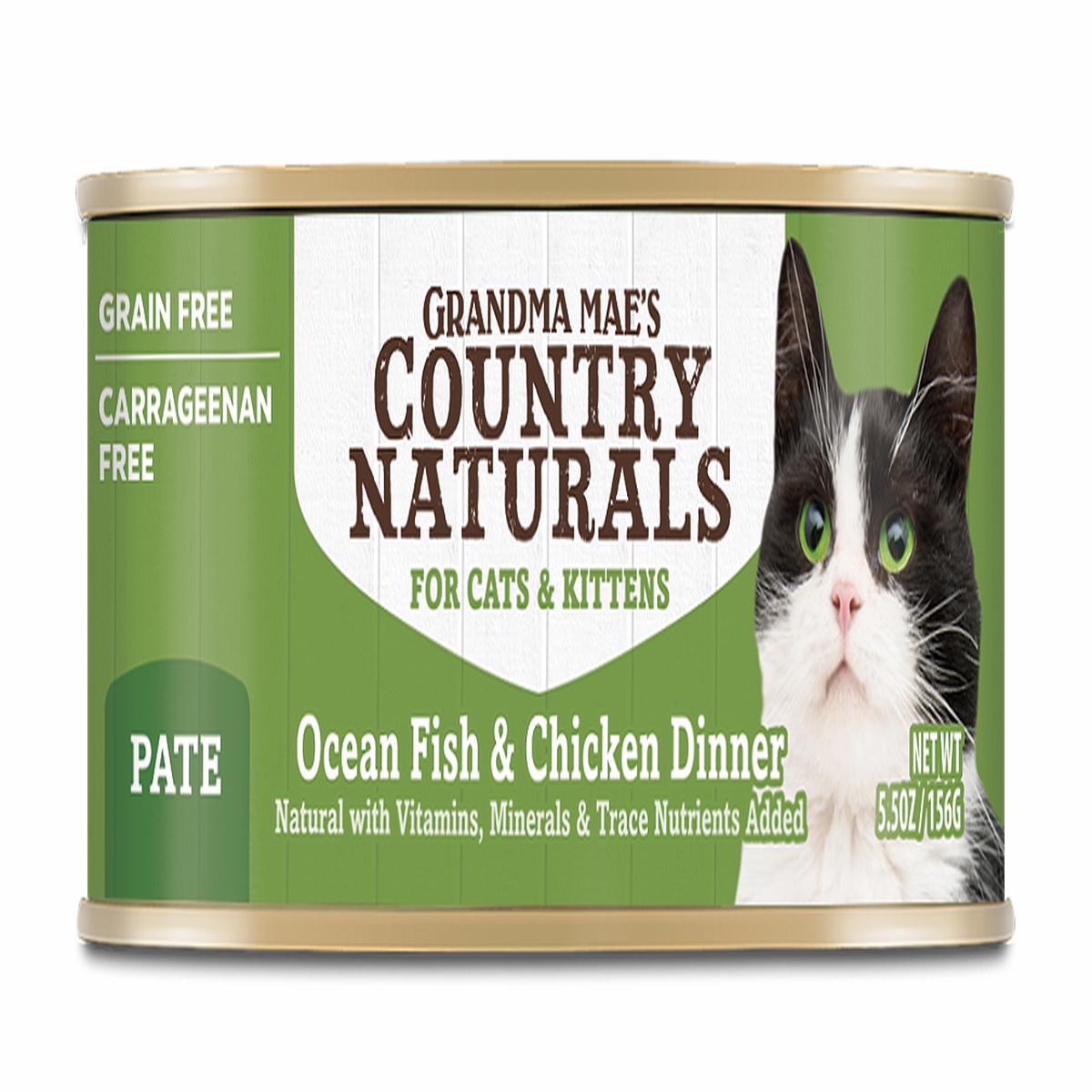 Country Naturals Cat Food – Grain Free Series Meat Puree Formula – Deep Sea Fish and Chicken 5.5oz