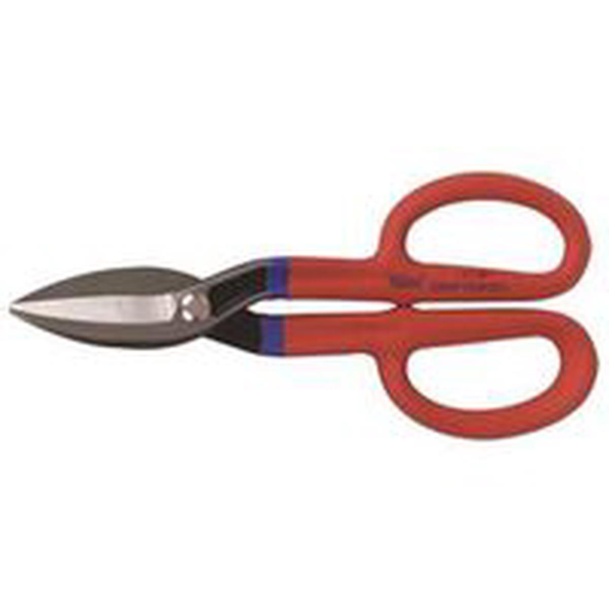 Crescent Wiss A11N Tinner Snip, 10″ Straight Cut, Steel Blade, Cushion-Grip Handle, Red Handle