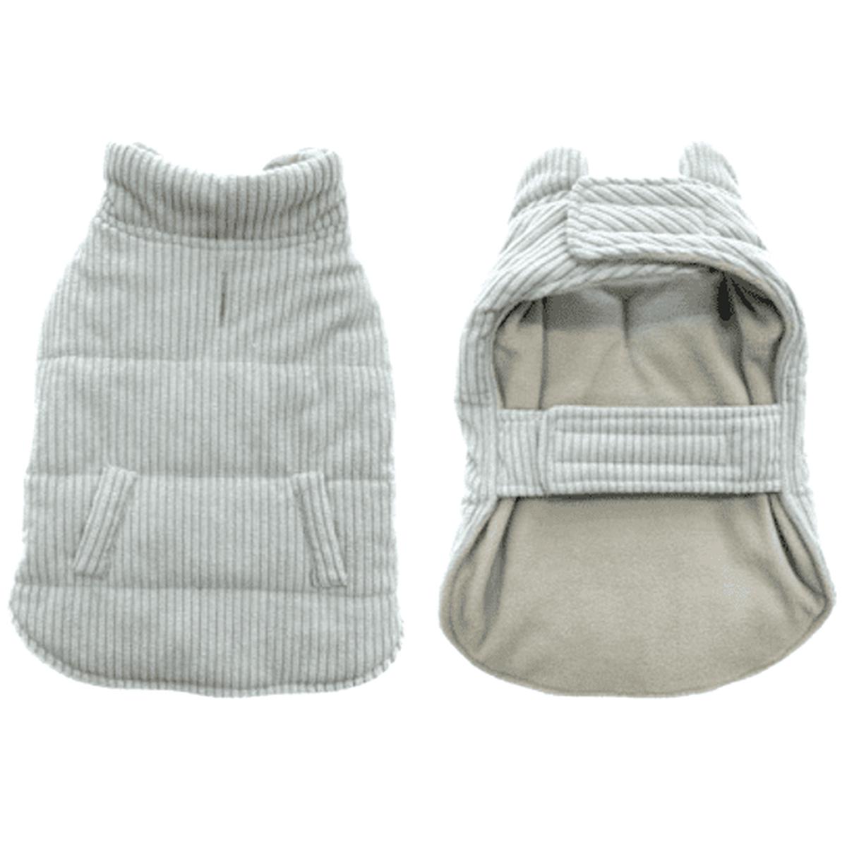 Dog Jacket Corduroy Grey – L – 60cm