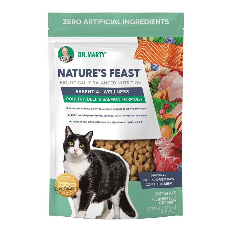 Dr. Marty Nature’s Feast Essential Wellness Freeze-Dried Raw Cat Food – 12 oz