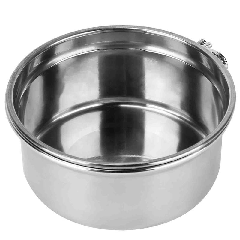 Fresh Fab Finds Stainless Steel Dog Bowl Pets Hanging Food Bowl Detachable Pet Cage Food Water Bowl with Clamp Holder