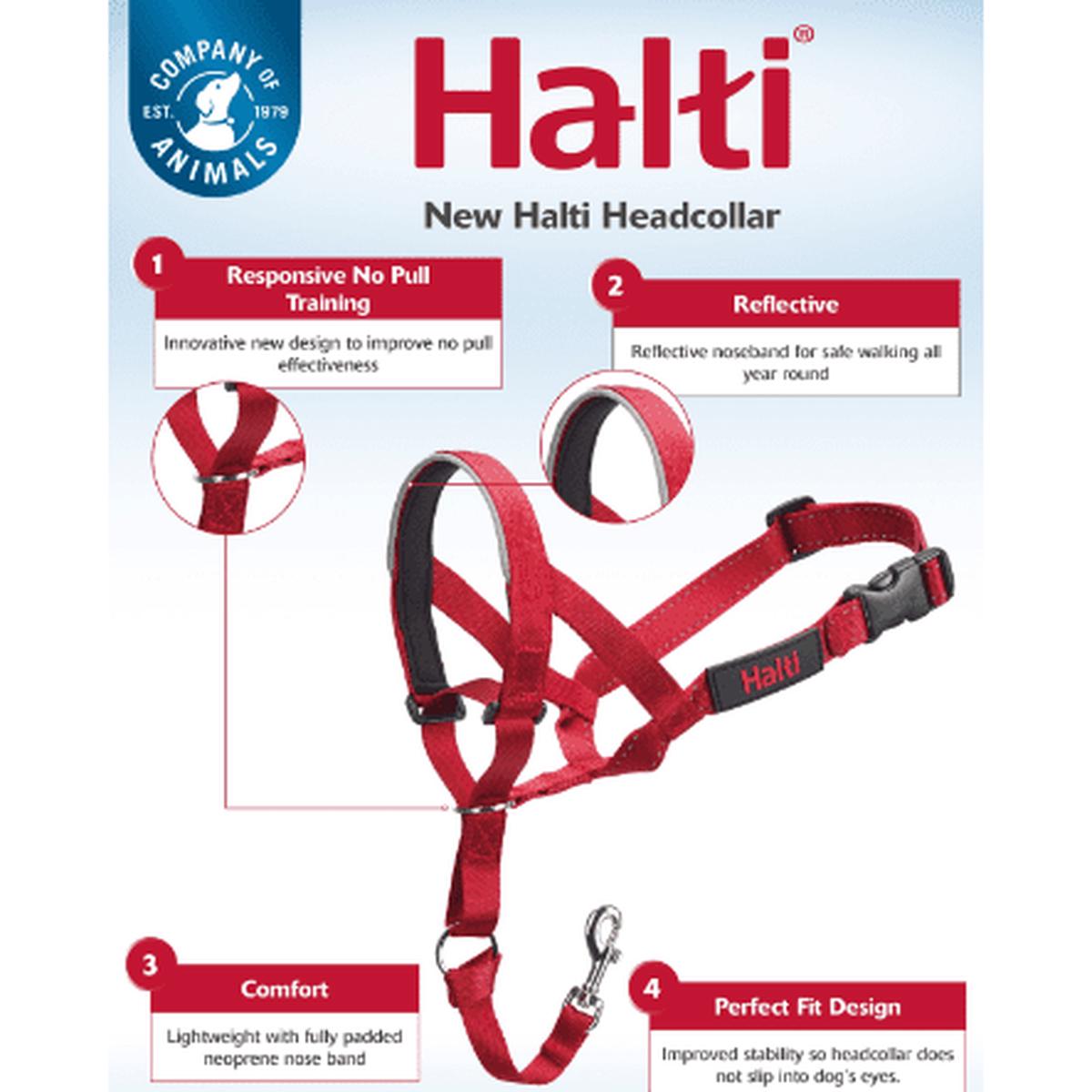 Halti Headcollar – Size 3: 15.5-22 in (40-56 cm) Red