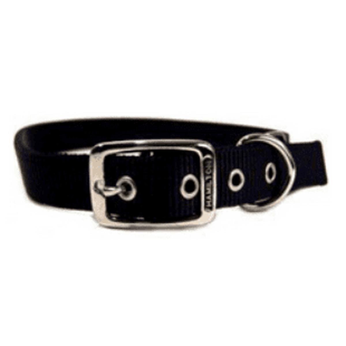 Hamilton Nylon Deluxe Dog Collar Black – 20″ Black – 1″ Width