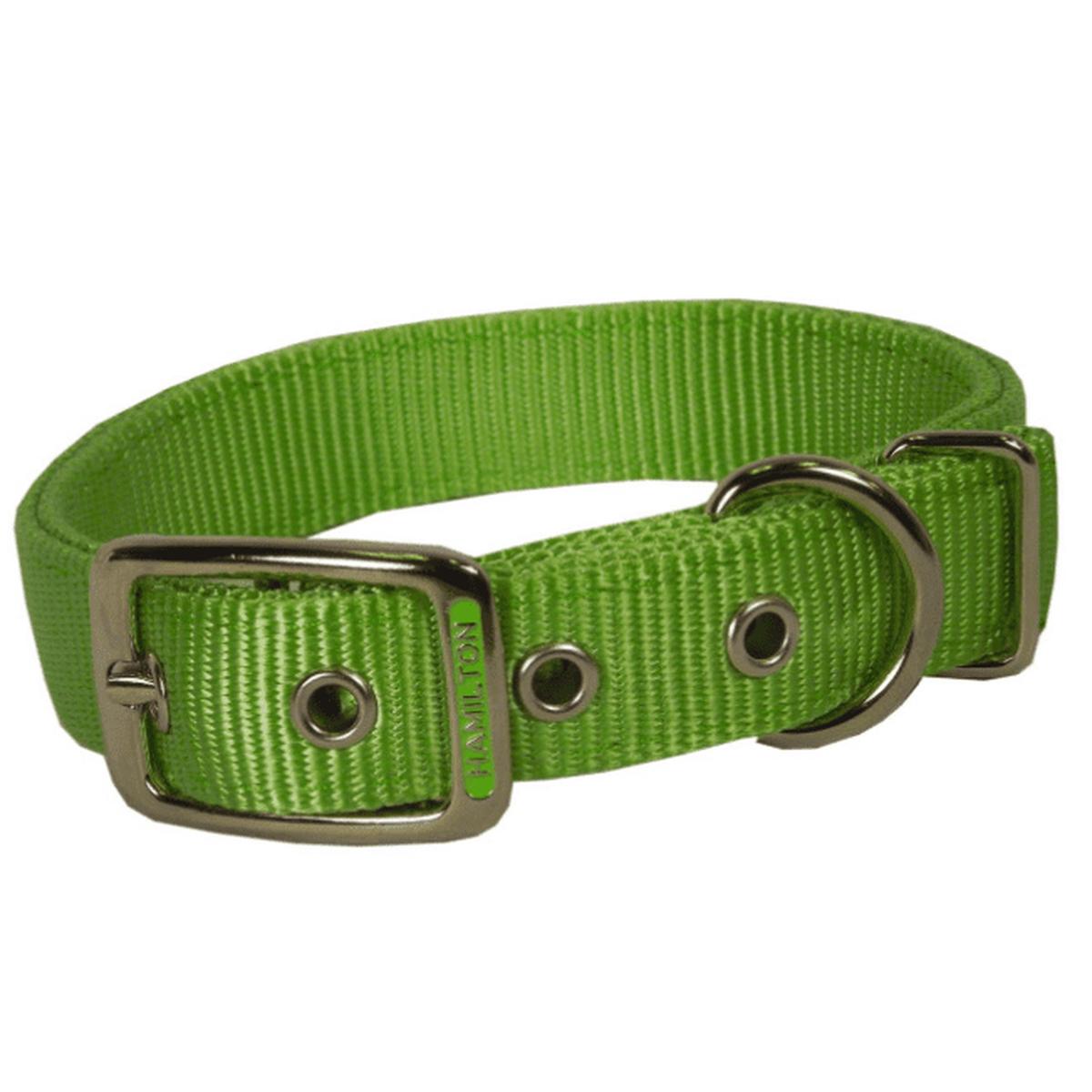 Hamilton Nylon Deluxe Dog Collar Lime 5.40 – 10.30 – 18″ Lime – 5/8″ Width