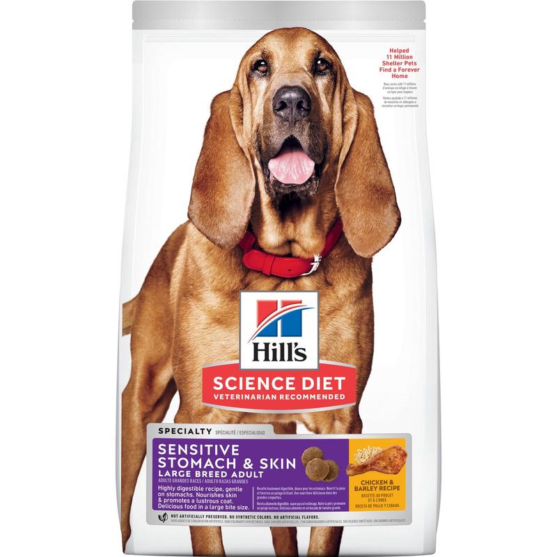 Hill’s Science Diet Adult Sensitive Stomach & Skin Large Breed Chicken & Barley Recipe Dog Food – 30 lb