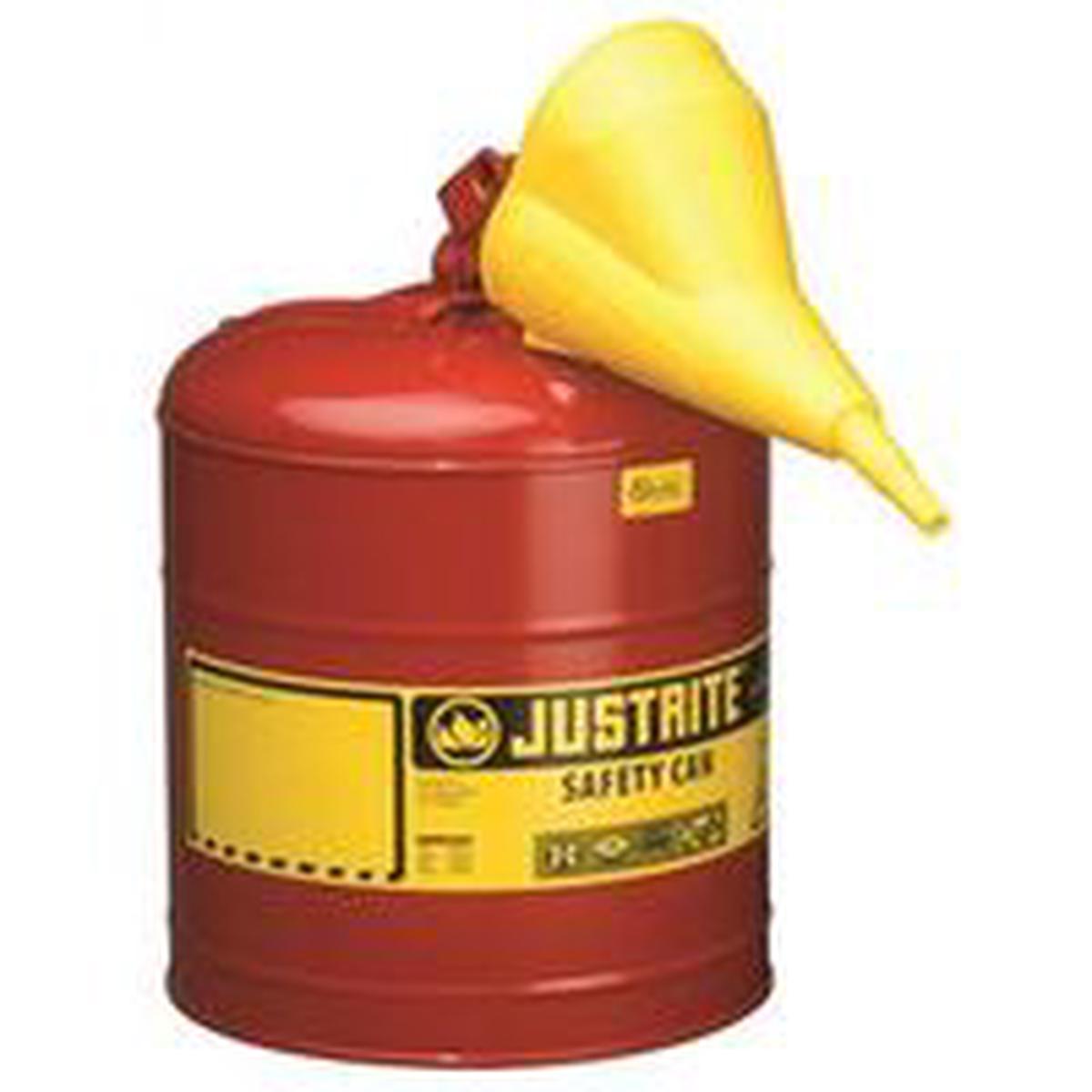 Justrite Safety Can, 5 Gal, Steel, Red (7150110)