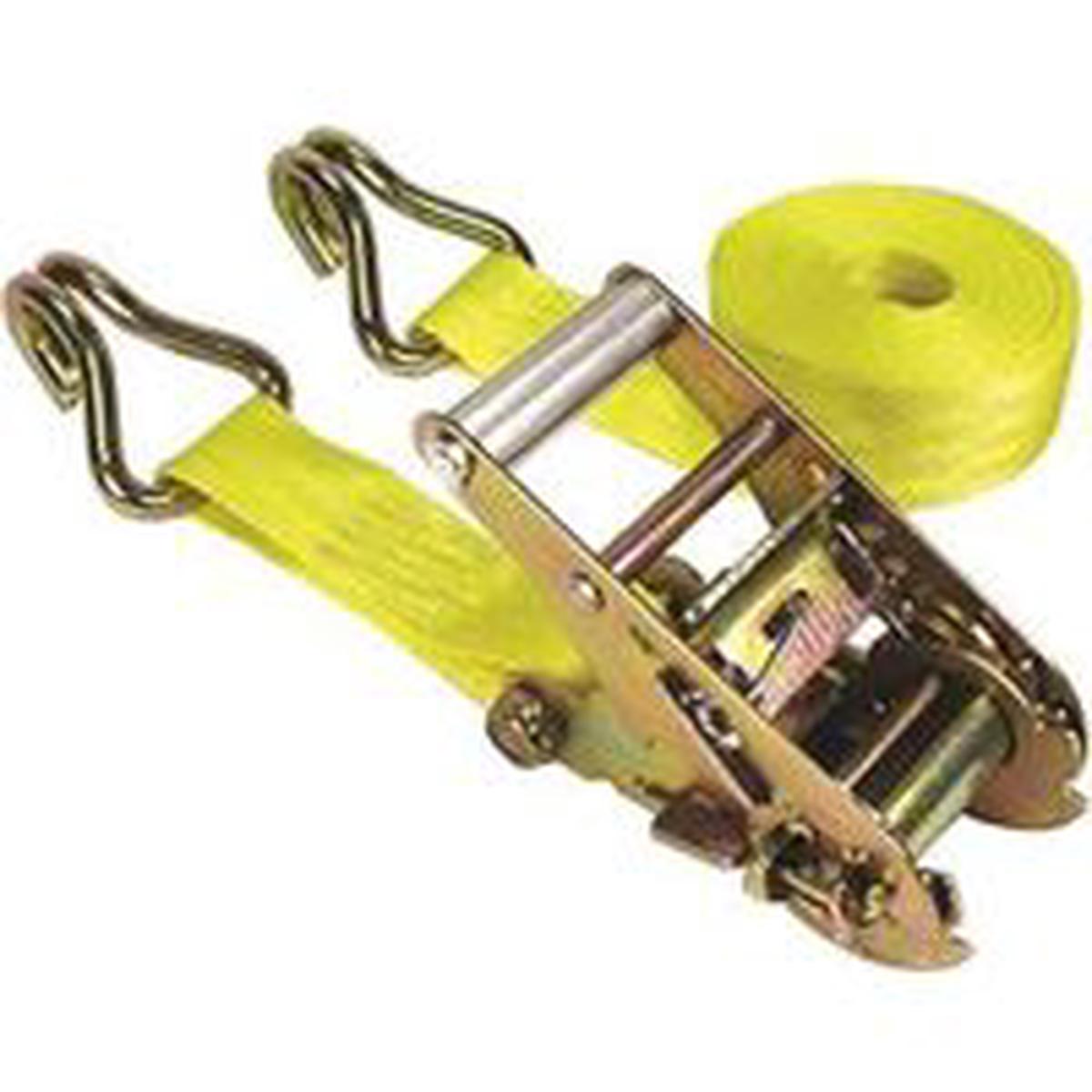 Keeper 05519 Tie-Down, 1-3/4 in W, 15 ft L, Yellow, 1666 lb, J-Hook End Fitting (5519)
