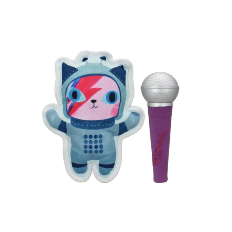 Multipet Artsy Pets David Bow-wie & Latex Microphone Cat and Dog Toy – 7″