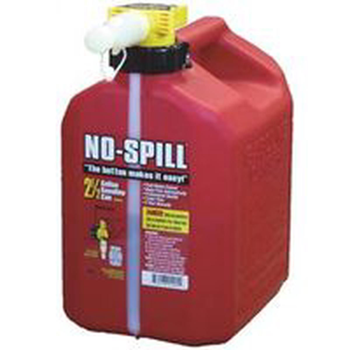 No-Spill Gas Can, 2.5 Gal Capacity, Plastic, Red (1405)