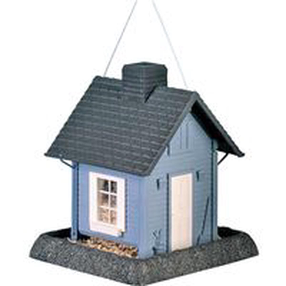 North States Wild Bird Feeder Cozy Cottage 5 lb Plastic Blue/Gray 11-1/2 in H Pole Mounting (9085)